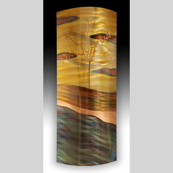 Copper Wall Art - Windswept Tree - 12" x 26"