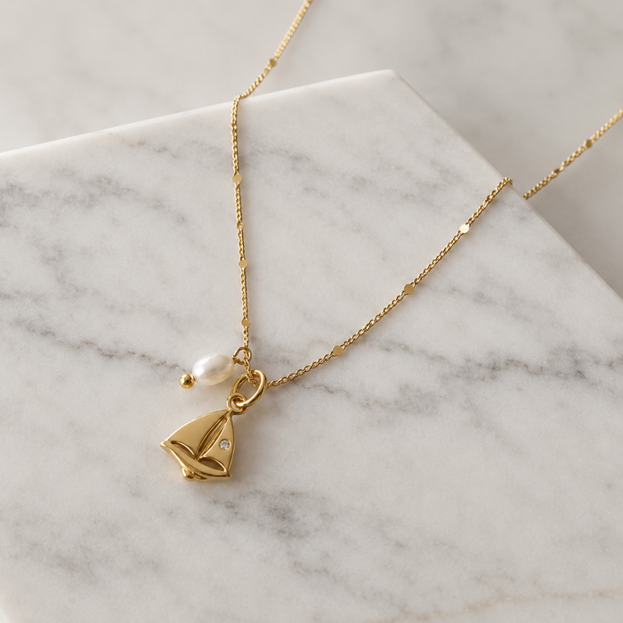 Pearl Sailboat Necklace