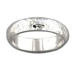 Ring - Wide Floral Wire Band Ring : Sterling Silver / 7