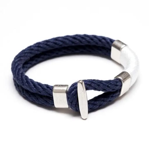 Bracelet - Cambridge - Navy/White/Silver - Small