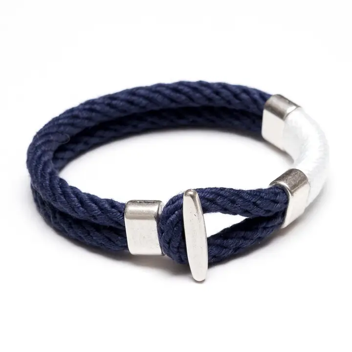 Bracelet - Cambridge - Navy/White/Silver - Medium
