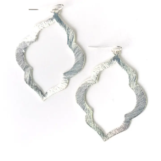 Earrings - Brushed Silver - Statement Oblongs - AV