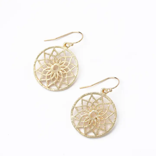 Earrings - Brushed Gold - Celtic Disk - AV