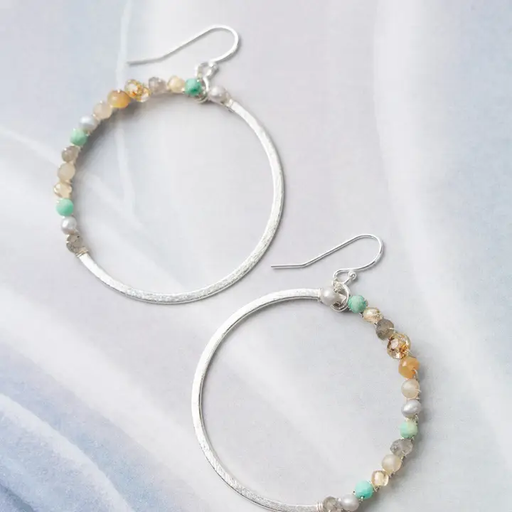 Earrings - Mystic - Labradorite Hoops - AV