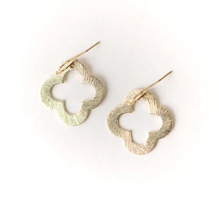 Earrings - Brushed Gold - Small Clovers - AV