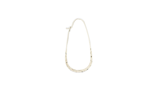 Earrings - Elongated Tear Drop Hoop Earrings: Sterling Silver / 40mm