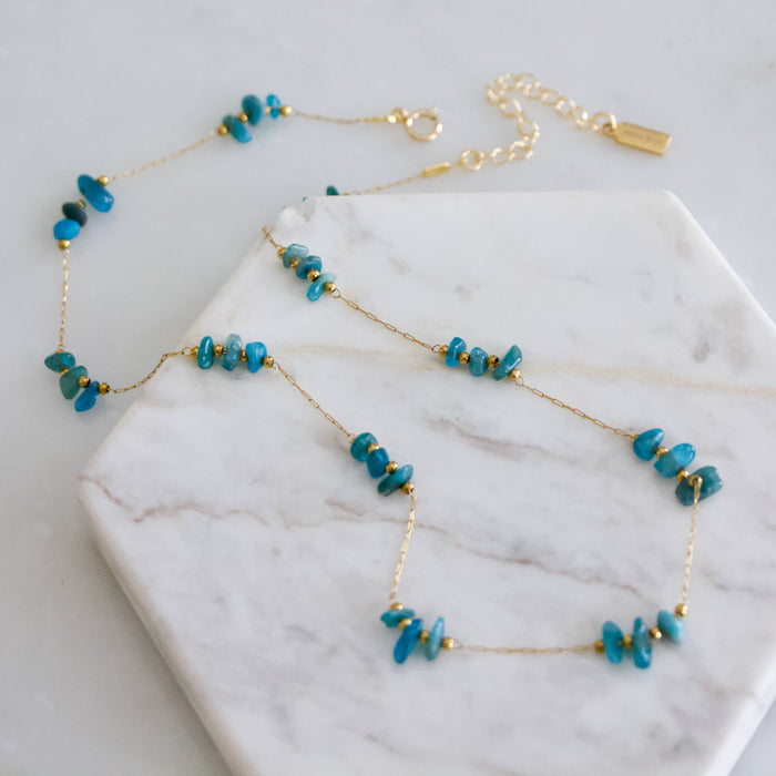 Nugget Gemstone Necklace, Apatite, Amazonite, Tourmaline, : Sunstone