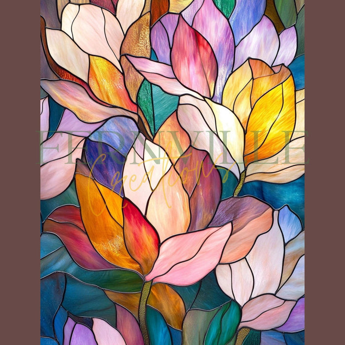 Tempered Glass Cutting Board: Floral - 8x11