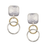 Earrings - Rounded Square with Small Intertwined Hammered Rings Posts