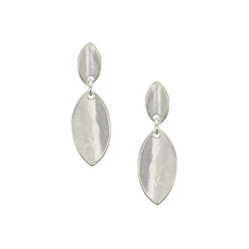 Earrings - Small Linked Leaves Posts - Silver