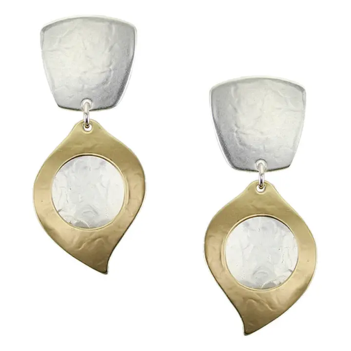 Earrings - Tapered Square with Cutout Leaf Posts