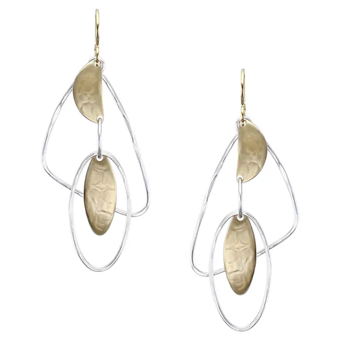 Earrings - Oval and Semi-Circle with Oval and Triangle Rings