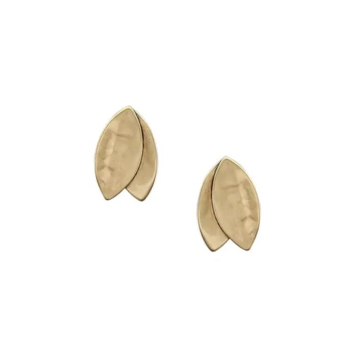Earrings - Extra Small Layered Leaves Posts