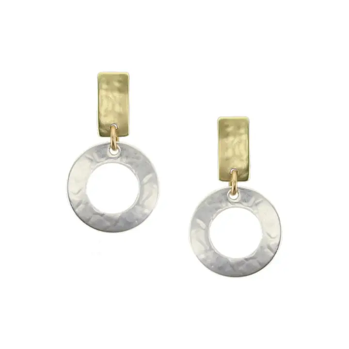 Earrings - Small Rectangle with Wide Ring Posts