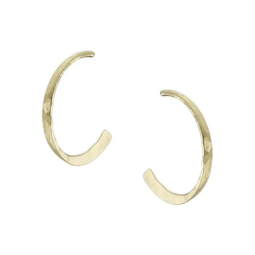 Earrings - Hammered Hoop Posts - Brass