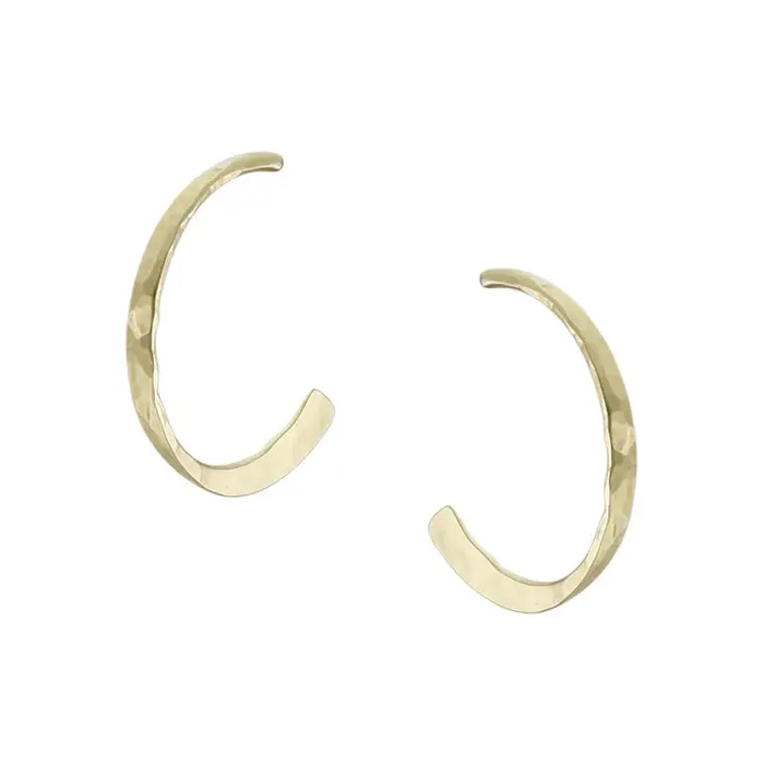 Earrings - Hammered Hoop Posts - Brass