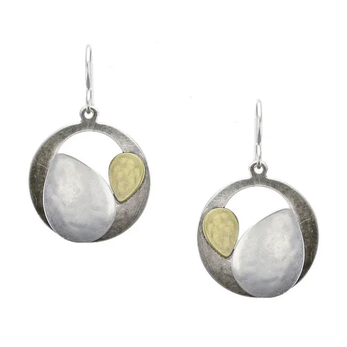 Earrings - Cutout Disc and Leaves