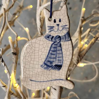 Ornament - Cat with Scarf - BP