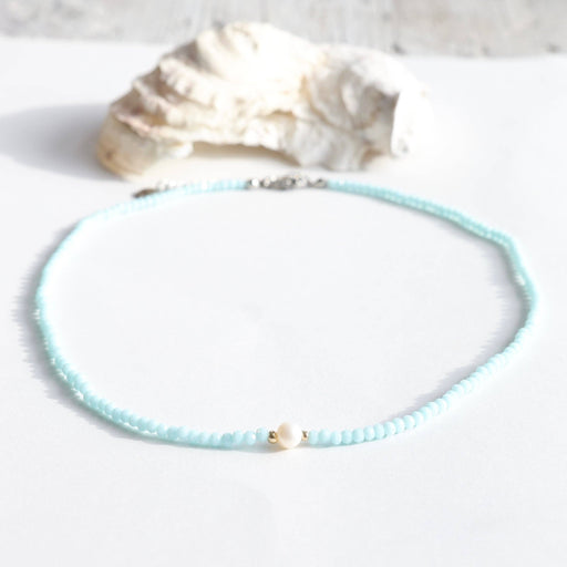 Necklace - Chill and Shimmer Vibes Pearl Choker