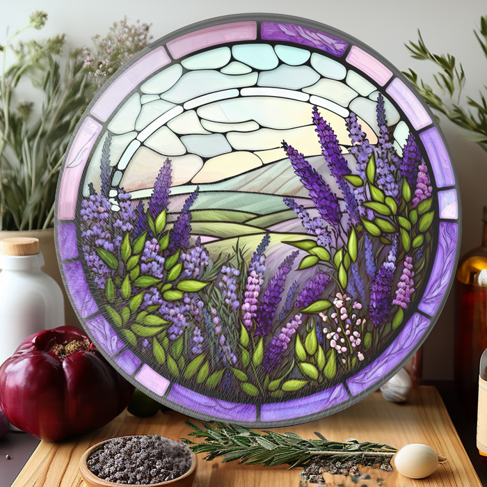 Tempered Glass Cutting Board: Lavender - 8