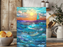 Tempered Glass Cutting Board: Seascape - 11X15