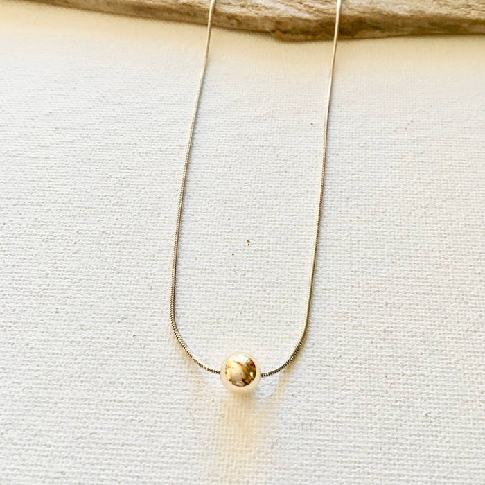 Gold Ball Necklace - 16-18"