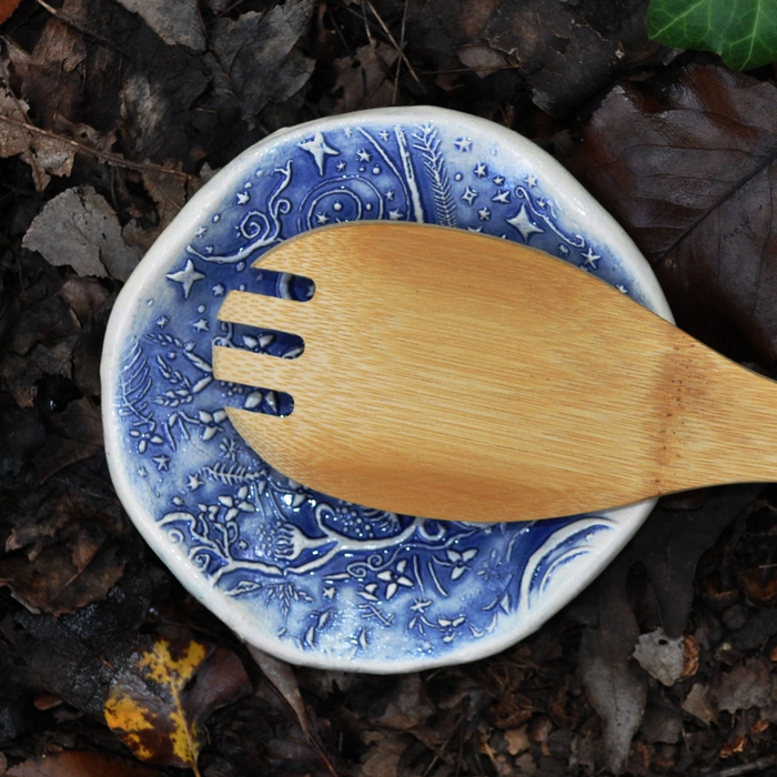 Spoon Rest - Butterfly Garden - Blue