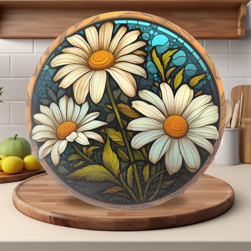 Tempered Glass Cutting Board : Daisy - 8