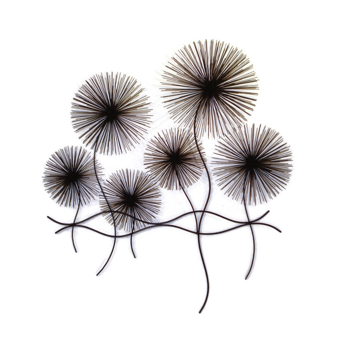 Metal Wall Sculpture - Dandelions - Black