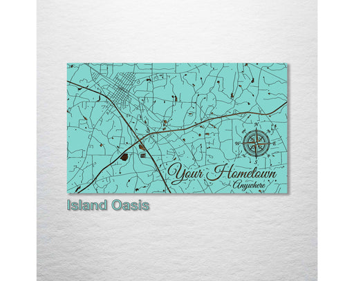 Custom: Engraved Map Dennis Port: Island Oasis / Small (11.25" x 19")