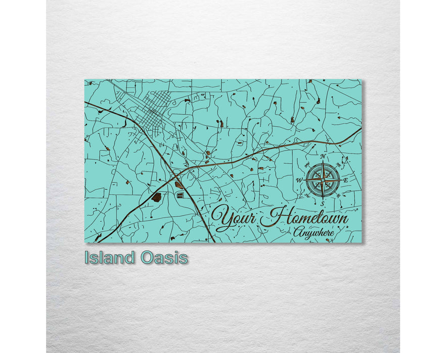 Custom: Engraved Map Dennis Port: Island Oasis / Small (11.25" x 19")