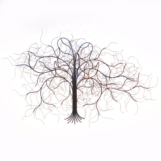 Metal Wall Tree - December - Black