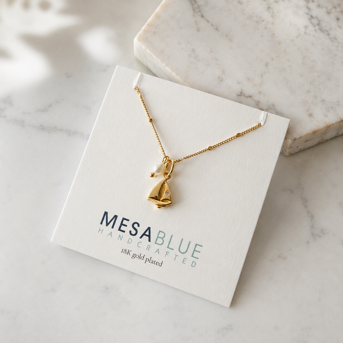 Pearl Sailboat Necklace