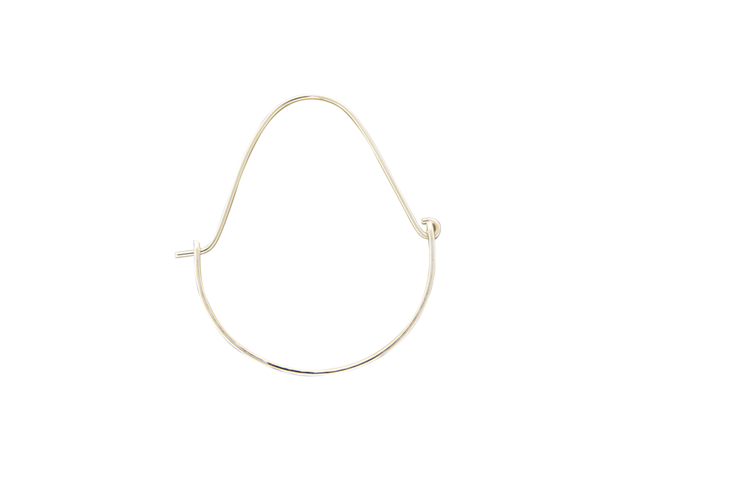 Earrings - Hinged Flat Oval Hoops two sizes available 30mm or 36mm: Sterling Silver / 30mm