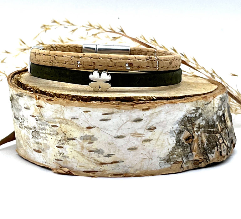 Clover - Classic Cork Bracelet: Olive / S