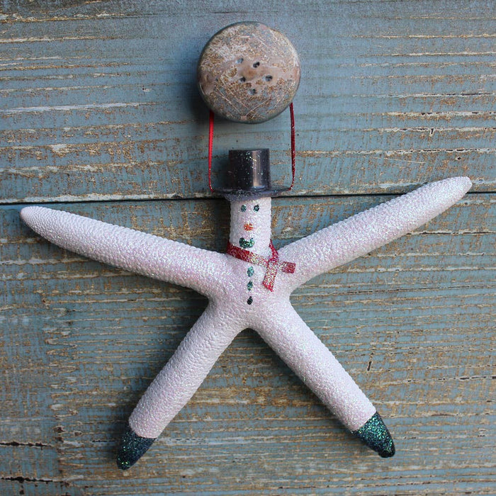 Ornament - White Finger Starfish Snowman