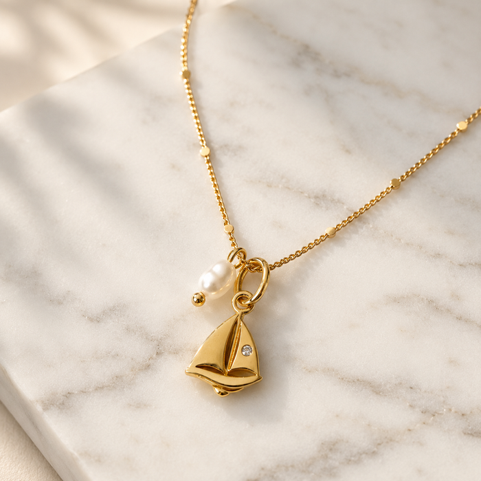 Pearl Sailboat Necklace
