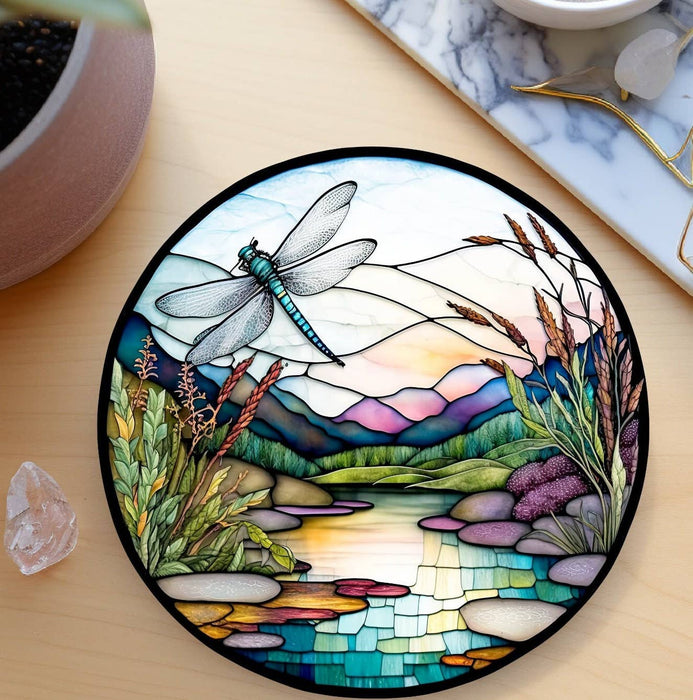 Coaster - Dragonfly Ceramic Coaster - FC