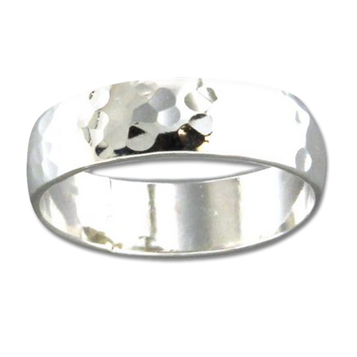 Ring - Low Dome Hammered Band 4.5mm: Sterling Silver / 7