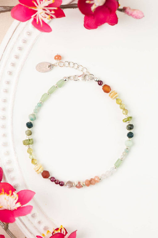 Revolution 7.5-8.5" Carnelian, Amazonite, Garnet Collage Bracelet