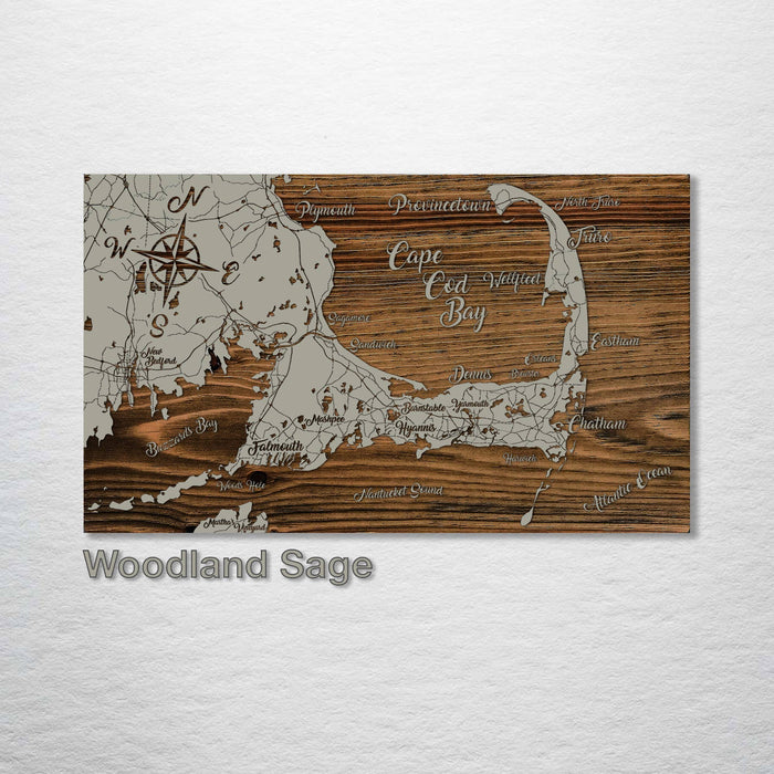 Massachusettes: Cape Cod Bay Map: Island Oasis / Small (11.25" x 19")