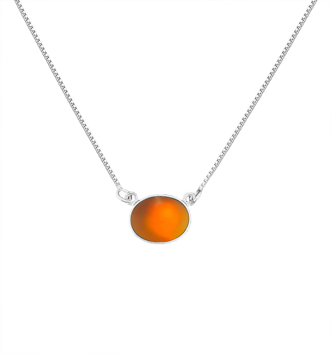 H-Oval Pendant - Polished Aqua