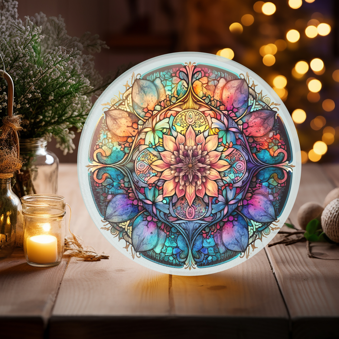 Tempered Glass Cutting Board: Mandala - 12