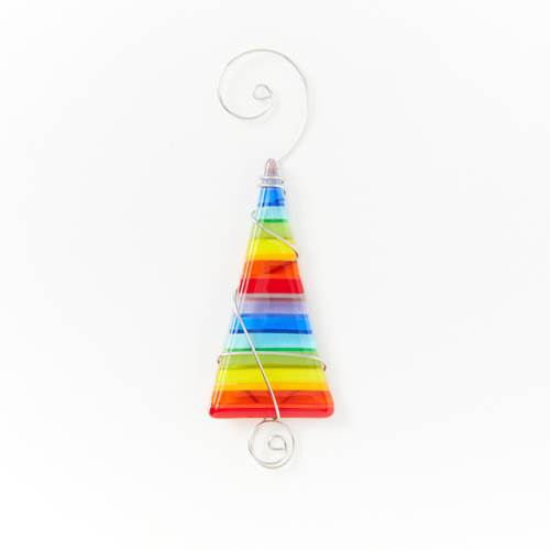 Ornament - Striped Tree - Rainbow
