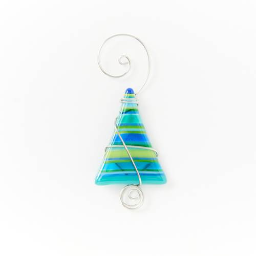 Ornament - Mini Striped Tree - Blue/Green