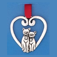 Ornament - Heart Cats - CO-528