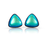 Earrings - Triangle Crystal Stud - Polished Green - EAR-041-PG