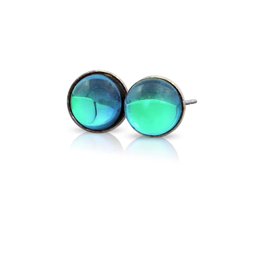 Earrings - Small Crystal Stud - Polished Green - EAR-035-PG