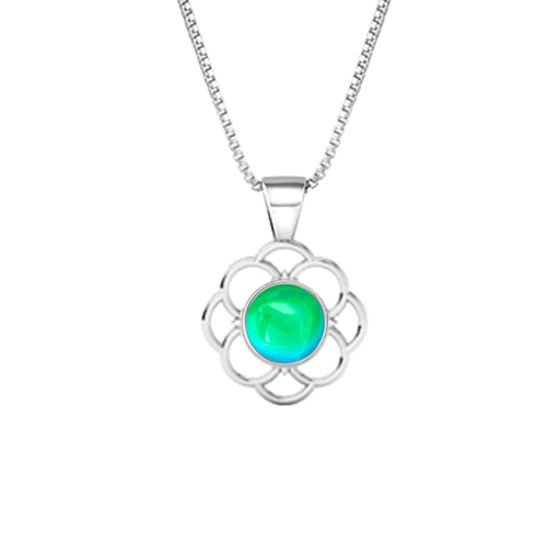 Necklace - Teeny Loop Crystal Pendant with Polished Green Crystal - PEN-047-PG