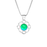 Necklace - Teeny Loop Crystal Pendant with Polished Green Crystal - PEN-047-PG
